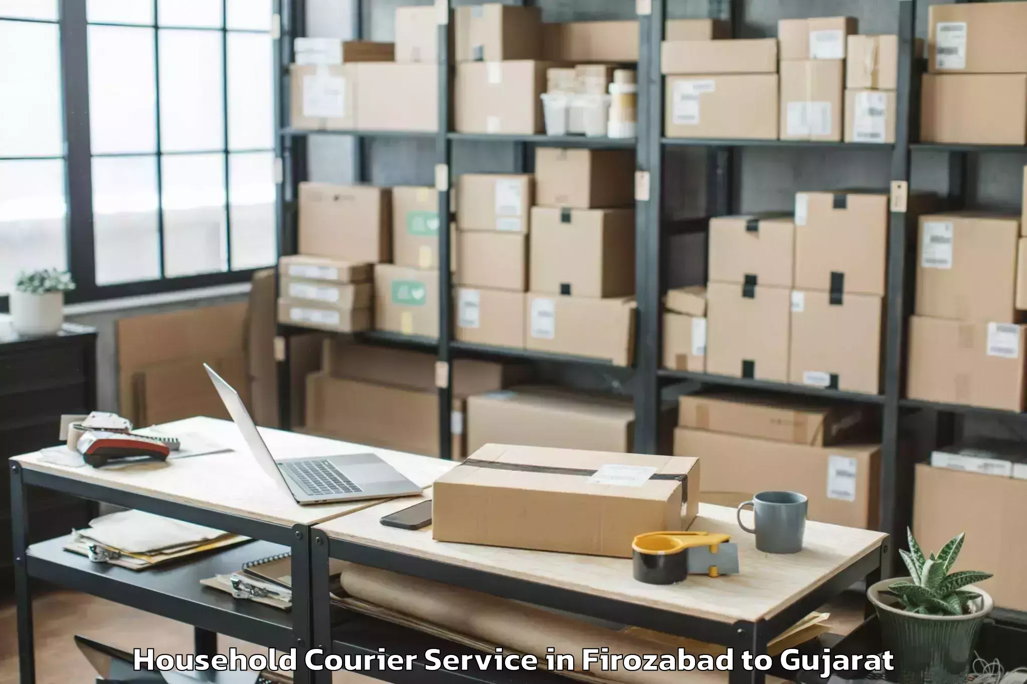 Easy Firozabad to Bansda Household Courier Booking